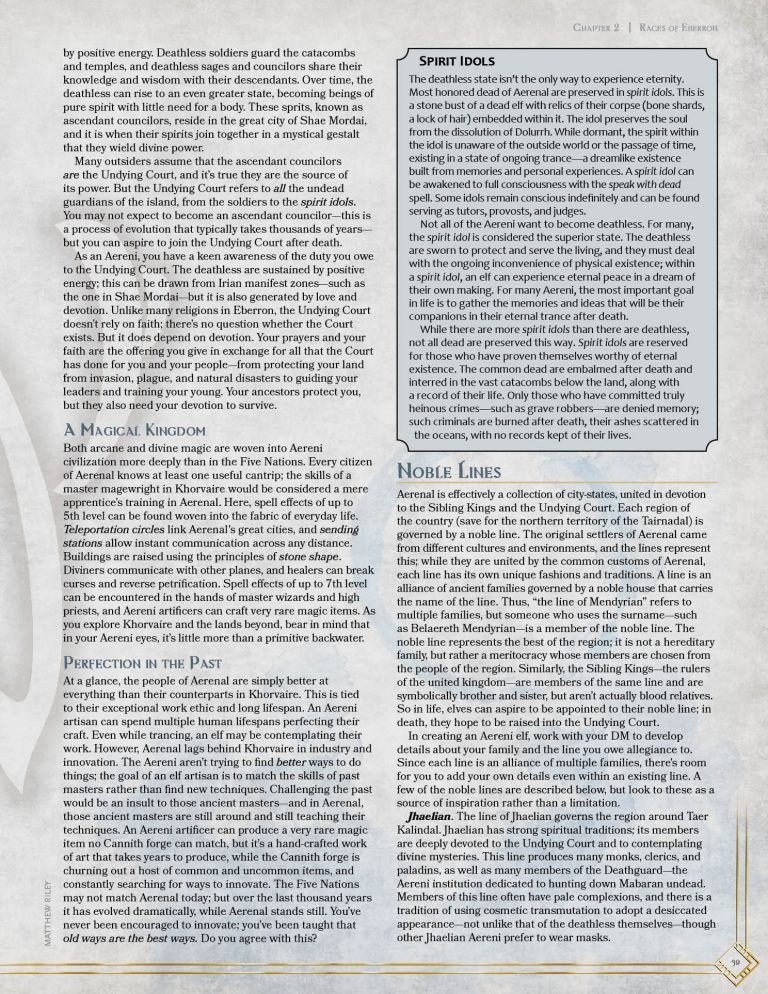 IFAQ The Elves of Aerenal Keith Baker's Blog